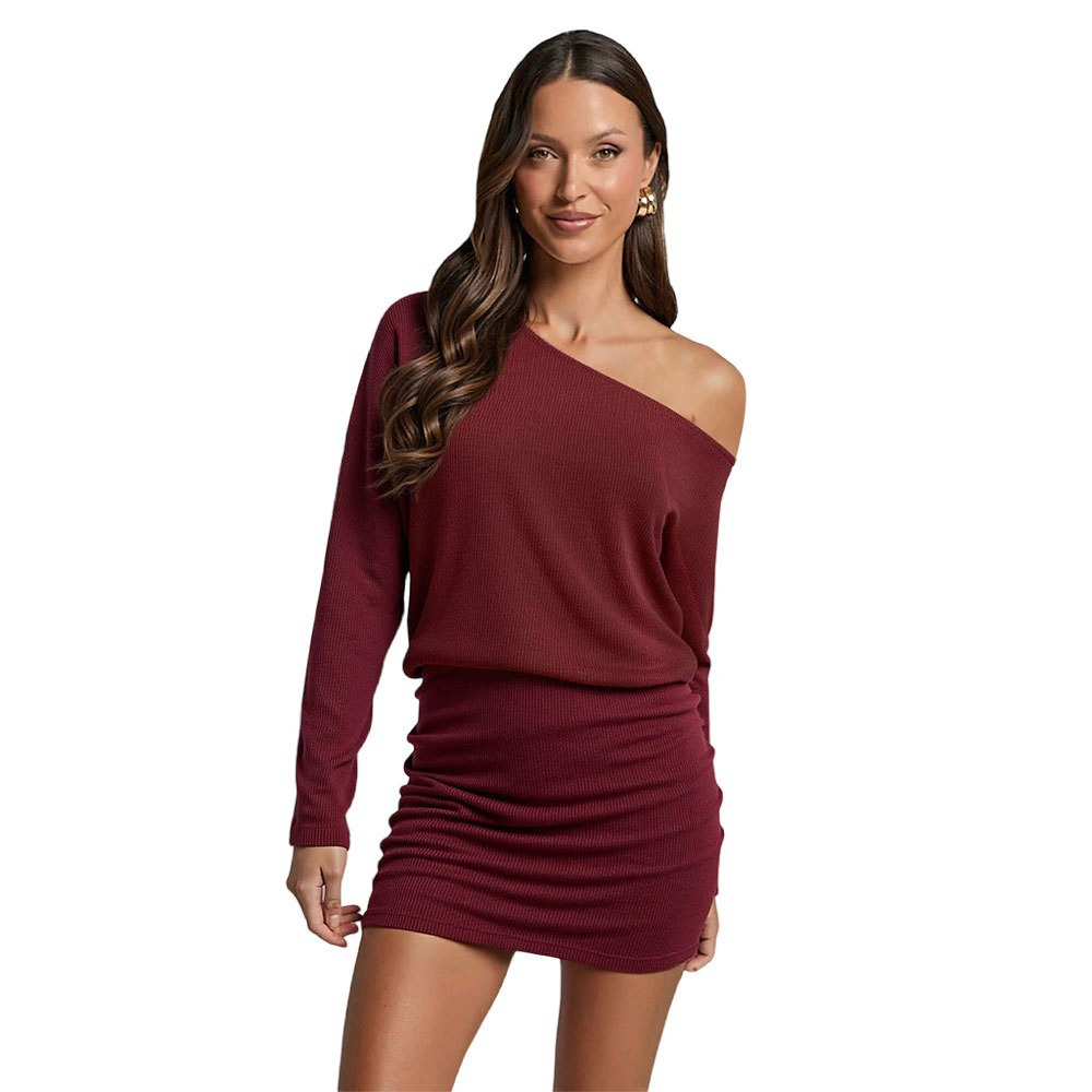 ZARA Off Shoulder Asymmetric Neck Long Sleeve Bodycon Dress Spring Summer - Picture 6 of 6